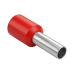 Conector Ferrule | 18AWG   |  1.0 mm²  | Conductor Latón Estañado  | Aislamiento PVC Rojo  | 25 Piezas por Bolsa