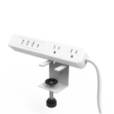 Multicontacto con Montaje para Escritorio / Carga Rápida para 65 W / 2 x Nema 5-15P / 3 x USB-A (5V @3A) / 1 x USB-C (65W)
