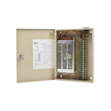 Fuente de alimentación para 12 Vcc, 20 A, 18 salidas; Voltaje de entrada : 100-240 Vca, con capacidad de respaldo, requiere batería