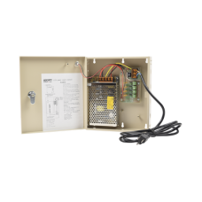 Fuente de poder profesional para CCTV  de 12 Vcc @ 5A,  para 4 cámaras ; Voltaje de entrada de 100-240 Vca