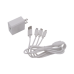 Cargador de pared USB de 5 Vcc 2A / Multi-puertos / USB-C / Micro USB / Tipo C / Lightning (iPhone) / Extensión de cable 1.2 metros
