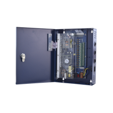 Fuente de poder profesional de 12-14.8 Vcc @ 16 Amper ; para 16 cámaras , Voltaje de entrada : 96-264 Vca, con capacidad de batería de respaldo, requiere batería.