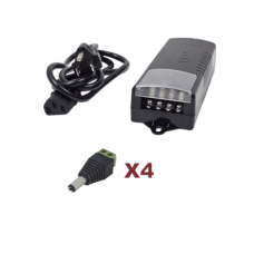 Kit con fuente EPCOM con salida de 12 Vcc a 5 Amper con 4 salidas / Incluye conectores JR52 Kit con fuente EPCOM con salida de 12 Vcc a 5 Amper con 4 salidas / Incluye conectores JR52