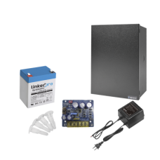 Kit con fuente PLB3 con salida de 12 Vcc a 4 Amper, incluye transformador y batería de 12 V a 5.5 Amper Kit con fuente PLB3 con salida de 12 Vcc a 4 Amper, incluye transformador y batería de 12 V a 5.5 Amper
