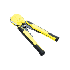 Pinza multifuncional Pelacables, con terminal de pestaña, prensado automático de color amarillo.     