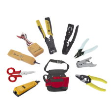 Juego de 9 Herramientas para Instalador de Redes. Incluye bolsa de viaje