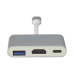 Adaptador Multipuerto USB-C 3.1 A HDMI 4K / USB 3.0 / USB – C /  Alta Velocidad de Transmisión de Datos / Admite Carga Rápida (PD) en el Puerto USB – C