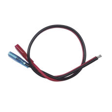 Cables en Paquete Dual / Cable Rojo y Negro / 30 cm (11.81 Pulgadas) / Terminal F1 en un Extremo / Puntas Libres en el Otro / Conexión a Baterías de Respaldo