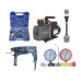Kit profesional / Mini split / Bomba de vacío 2RS-2R-R32 / Manómetro HBSBZ6 / Kit Abocardado CT809 / Rotomartillo HR2630J / Broca PSTC02003