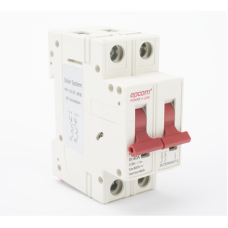 Protección Térmica/ Interruptor 2P, 40 A, Corriente Directa 800 Vcc para Aplicación Fotovoltaica Montaje Riel DIN Protección Térmica/ Interruptor 2P, 40 A, Corriente Directa 800 Vcc para Aplicación Fotovoltaica Montaje Riel DIN