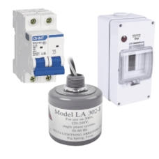 Kit de Centro de Carga Para Corriente Alterna, Breaker de hasta  400 Vca de 20 A con Supresor de Picos Transitorios.