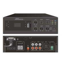 Amplificador Digital Mini MP3 con Bluetooth | 240W | Entrada XLR Micrófono 48V | 2 Entradas RCA | USB y TF Card | FM Radio | Control Remoto | Protección contra Cortocircuito y Sobrecarga