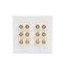 Placa de Pared | Postes de Unión Tipo Banana | Conexión para 6 Altavoces | Fácil Instalación | Conectores Chapados en Oro