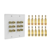 KIT 1 Placa de Pared + 6 Pares Conectores Banana (Rojo+Negro) | Postes de Unión Tipo Banana | Conexión para 6 Altavoces | Fácil Instalación | Conectores Chapados en Oro