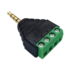 Conector de audio de 3.5mm macho a terminal de tornillo de 4 pines