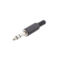 Conector macho de 6,3 mm con funda de plastico (estereo) 