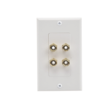 Placa de Pared | Postes de Unión Tipo Banana | Conexión para 2 Altavoces | Fácil Instalación | Conectores Chapados en Oro