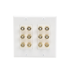 Placa de Pared | Postes de Unión Tipo Banana | Conexión para 6 Altavoces | Fácil Instalación | Conectores Chapados en Oro