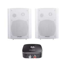 Kit Altavoces + Modulo Receptor BT | Montaje en Pared | 2x20W RMS | Material ABS y Reja Metálica | Bracket de Metal | Color Blanco Kit Altavoces + Modulo Receptor BT | Montaje en Pared | 2x20W RMS | Material ABS y Reja Metálica | Bracket de Metal | Color Blanco