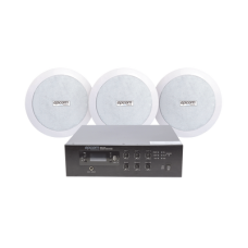 KIT de Amplificador de 120W para Escritorio | 3 Altavoces de Plafón de 5.5in | 3.75 - 30W | Sistema 70/100V KIT de Amplificador de 120W para Escritorio | 3 Altavoces de Plafón de 5.5in | 3.75 - 30W | Sistema 70/100V