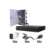KIT TurboHD 1080p / DVR 16 Canales / 16 Cámaras Bala Policarbonato con Microfono (exterior 2.8 mm) / Transceptores / Conectores / Fuente de Poder Profesional