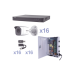 KIT TurboHD 1080p / DVR 16 Canales / 16 Cámaras Bala (exterior 2.8 mm) / Transceptores / Conectores / Fuente de Poder Profesional