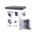 KIT TurboHD 1080p / DVR 16 Canales / 8 Cámaras Bala (exterior 2.8 mm) / 8 Cámaras Eyeball (exterior 2.8 mm) / Transceptores / Conectores / Fuente de Poder Profesional