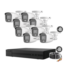 Kit TurboHD 1080p / DVR 8 Canales / 8 Cámaras Bala ColorVu con Microfono Integrado / Fuente de Poder / Accesorios de Instalación Kit TurboHD 1080p / DVR 8 Canales / 8 Cámaras Bala ColorVu con Microfono Integrado / Fuente de Poder / Accesorios de Instalación