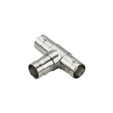 Adaptador en T para 75 Ohm de triple conectores BNC Hembras, Níquel/ Oro/ Teflón.