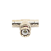 Adaptador en T para 75 Ohm de Conector BNC Macho a Doble BNC Hembra, Níquel/ Oro/ Teflón.
