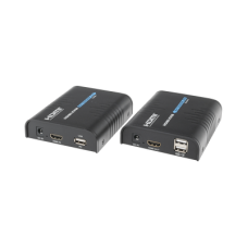 Kit extensor KVM (HDMI y USB) hasta 120 metros / Resolución 1080P @ 60 Hz/ Soporta Cables de red STP y UTP CAT5/5E/6 /  HDMI 1.3 / HDCP 1.2 / PCM / Transmite el Video, Mouse, Teclado y Controla tu DVR vía USB a distancia