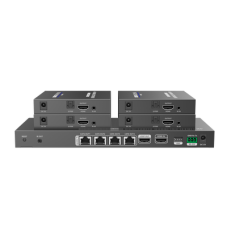 Kit Divisor y Extensor HDMI / Divide 1 Fuente HDMI a 4 Pantallas / Extiende la señal HDMI hasta 70 m / Resolución 4K @ 60 Hz/ Cat 6/6a/7 / IPCOLOR / CERO LATENCIA / Uso 24/7 / Puerto S/PDIF / EDID / RS232 / Salida Loop / Alimente solo el Tx 