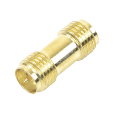 Adaptador Barril de SMA Hembra Inverso a SMA Hembra Inverso, Oro/ Oro/ Teflón,