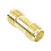Adaptador Barril de SMA Hembra Inverso a SMA Hembra Inverso, Oro/ Oro/ Teflón,