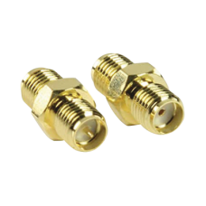 Adaptador en Línea de Conector SMA Hembra Inverso a SMA Hembra, Oro/ Oro/ Teflón,