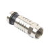 Conector F Macho de Compresión para cable RG-59, Cuerpo de Bronce Niquelado.