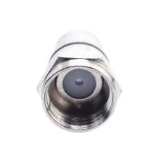 Conector F Macho Plegable, Con PIN para Cable RG-59, Cuerpo de Bronce Niquelado.