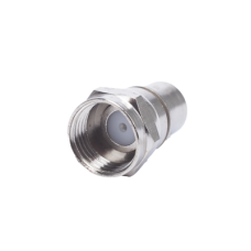 Conector F Macho, Plegable con PIN para Cable RG-6, Cuerpo de Bronce Niquelado.