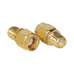 Adaptador SMA Macho Inverso a SMA Hembra, Oro/ Oro/ Teflón,