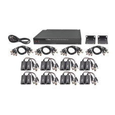Kit de 16 canales para transmisión de ALIMENTACION (NO SOPORTA COAXITRON)( de 36 Vcc a 12 Vcc) y video (HD-TVI) a distancias de hasta 250 m.