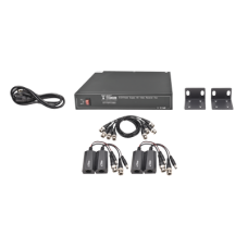 Kit de 4 canales de para transmisión de ALIMENTACION ( de 36 Vcc a 12Vcc )  y VIDEO (HD-TVI) a distancias de hasta 250 mts.