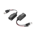 Kit de transceptores activos con conector para alimentación (12V/24Vcc/AC) TurboHD para aplicaciones de video por UTP Cat5e/6 en HD. Distancia de hasta 150 m en 4K 