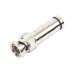 Conector BNC Macho en 75 Ohm, de Compresión Axial para Cable Coaxial RG-59/U, Níquel/ Oro/ Politetrafluoroetileno.