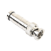 Conector BNC Macho en 75 Ohm, de Compresión Axial para Cable Coaxial RG-59/U, Níquel/ Oro/ Politetrafluoroetileno.