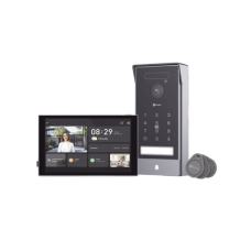 Video Portero Conexión a 2 Hilos Entre Monitor y Frente de Calle / Wi-Fi 6 Dual Band 2.4 y 5GHz con Cámara 4K / Reconocimiento de Venas de Palma / Reconocimiento Facial  / Visión Nocturna en Color / IP65 Exterior Con Protección