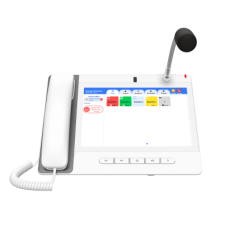 Teléfono IP Color Blanco Android 9.0 Empresarial para voceo 20 líneas SIP, pantalla táctil, Wi-Fi y Bluetooth, PoE, Voceo/ Musica por Multicast, puertos Gigabit, Sofware de Enfermeria Teléfono IP Color Blanco Android 9.0 Empresarial para voceo 20 líneas SIP, pantalla táctil, Wi-Fi y Bluetooth, PoE, Voceo/ Musica por Multicast, puertos Gigabit, Sofware de Enfermeria