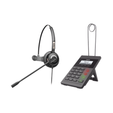 Kit Fanvil para Call Center incluye teléfono IP X2CP Y diadema HT201 y fuente de alimentación.