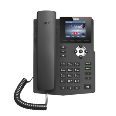 Teléfono IP empresarial para 2 lineas SIP con pantalla LCD de 2.4 Pulgadas a color y conferencia de 3 vías, PoE