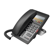 (H5 Color Negro) Teléfono IP Hotelero de gama alta, pantalla LCD de 3.5 pulgadas a color, 6 teclas programables para servicio rápido (Hotline), PoE 