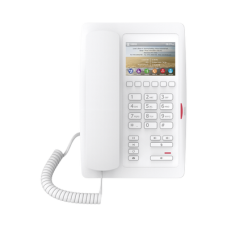 (H5 Color Blanco)Teléfono para Hotelería, profesional de gama alta con pantalla LCD de 3.5 pulgadas a color, 6 teclas programables para servicio rápido (Hotline) PoE 